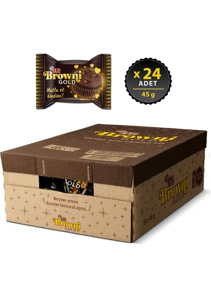 Eti Browni Gold Çikolata Soslu Çikolatalı Kek 45 g x 24 Adet